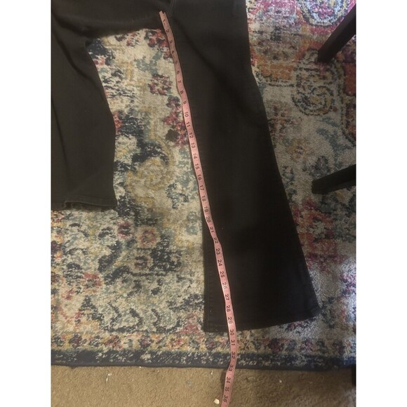 American Eagle Curvy Highest Rise Flare Jeans Black Button Fly Stretch size 00 - Picture 9 of 10